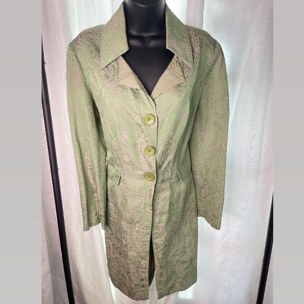 Alberto Makali Pink & Green Vintage Trench CoatBrand NewSize 12